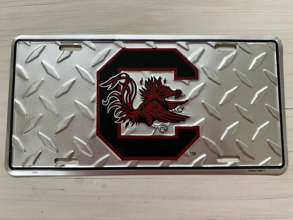 University of South Carolina Diamond Plate Metal License Plate