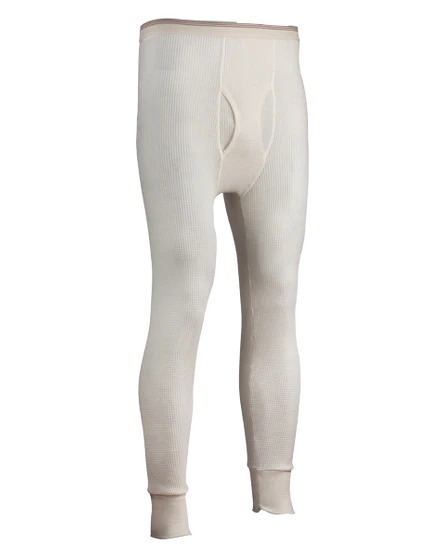 Indera Mills Men s Traditional Waffle Pants Ivory Long Underwear