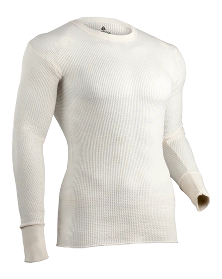 Indera Mills Men s Traditional Waffle Crew Ivory Long Underwear