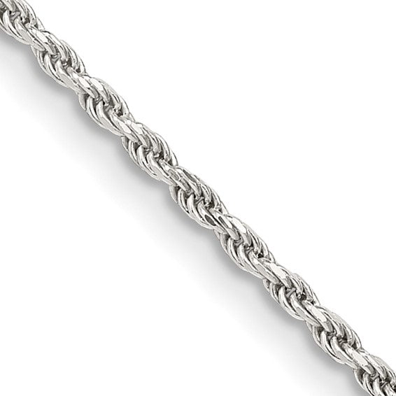 Sterling Silver 1.7mm Diamond-cut Rope Chain