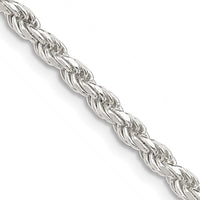 Sterling Silver 3.0mm Diamond-cut Rope Chain