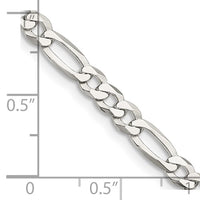 Sterling Silver 4.5mm Lightweight Flat Figaro Chain