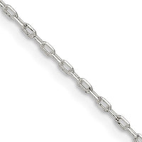 Sterling Silver 1mm Diamond-cut Long Link Cable Chain