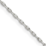 Sterling Silver 1mm Diamond-cut Long Link Cable Chain