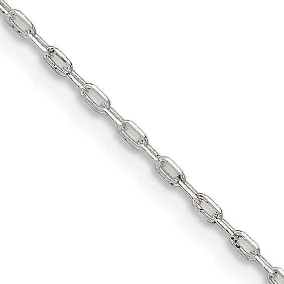 Sterling Silver 1mm Diamond-cut Long Link Cable Chain