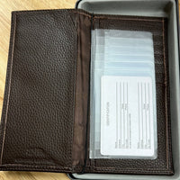 Brown Leather Tall Wallet with USC Gamecock Metal Concho
