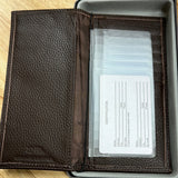 Brown Leather Tall Wallet with USC Gamecock Metal Concho