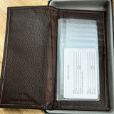 Brown Leather Tall Wallet with Palmetto Tree Metal Concho