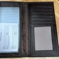 Brown Leather Tall Wallet with USC Gamecock Metal Concho